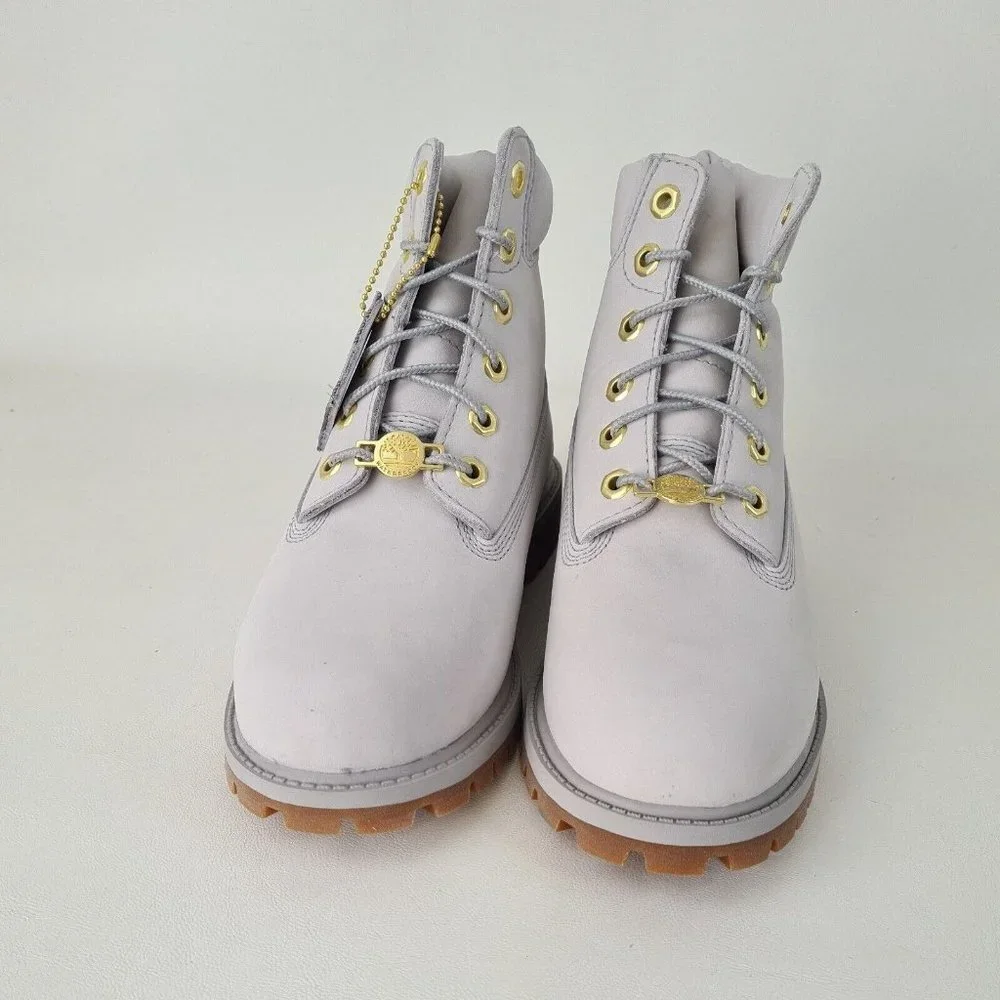 Timberland 6IN PREMIUM Junior Grey Waterproof Boots - Picture 4 of 12